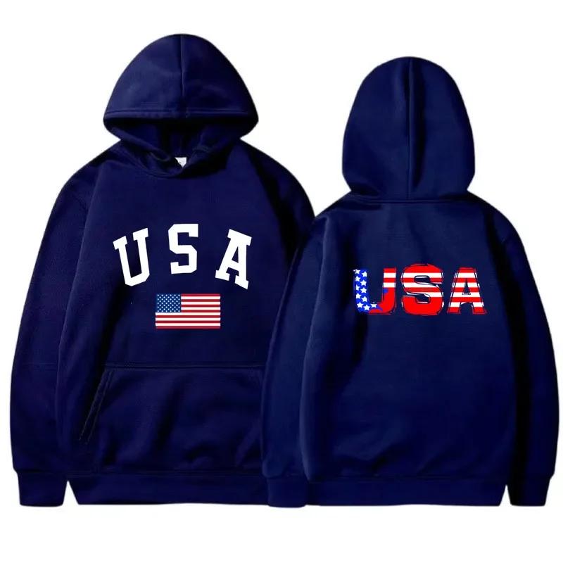 

Men s Female Hoodie Harajuku USA pattern Y2K Street Fashion Trend Spring Autumn Fleece Hoodie Top Unisex Clothing XXXL темно-синий