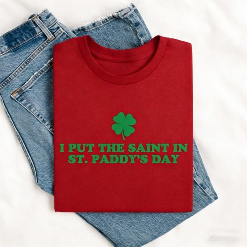 I Put The Saint In Funny Saint Patricks Day Funny St Pattys Kiss Me Im Irish Lucky St Paddys Long Sleeve Thermal Hoodie