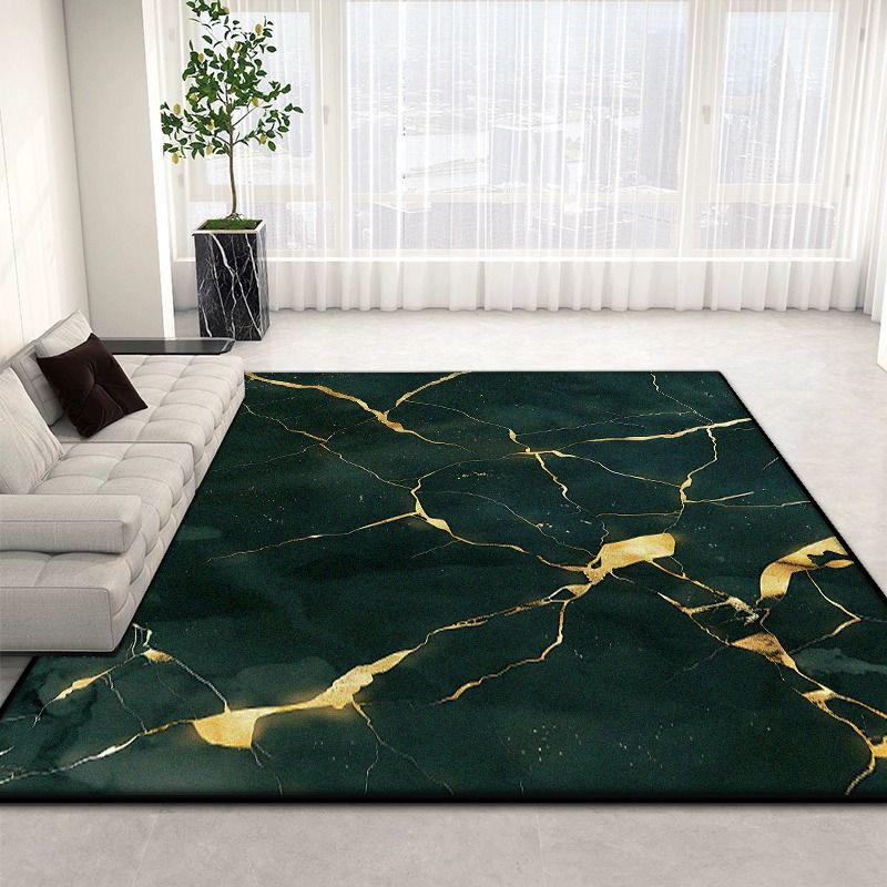 Nordický luxusní domácí koberec do obývacího pokoje Pratelný Černobílý Mramorový Koberec pod Pohovku do Ložnice Dekorace Obývací Pokoj Protiskluzová Podlahová Rohož