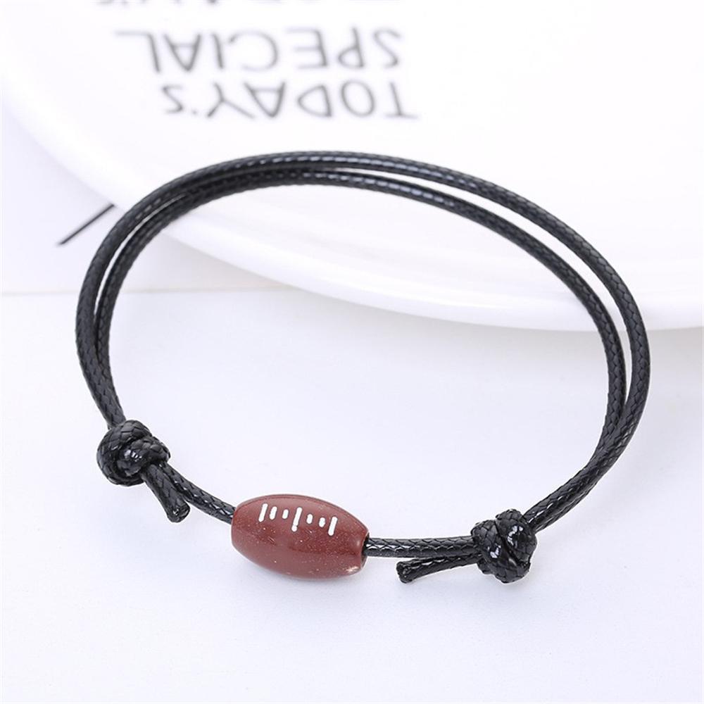 Fashion Football Basketball Baseball Braided Bracelet Adjustable Wrist Rope Unisex Couple Bangle Students Sports Match Souvenir