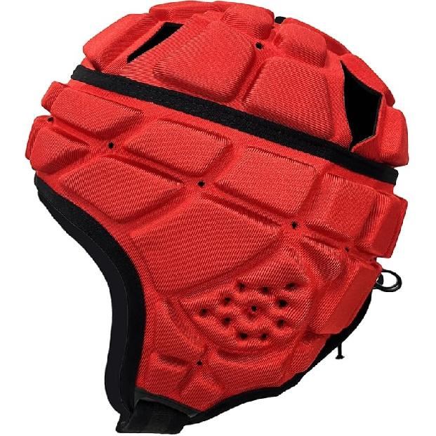 Soft Shell Flag Football Helmet 7v7 Padded Helmet Rugby Headguards for Youth Kids Adults Large красный