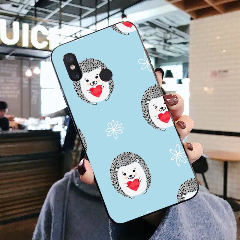 YNDFCNB Kawaii Jeż Etui na Telefon dla Xiaomi mi 8 9 10 lite pro 9SE 5 6 X max 2 3 mix2s F1
