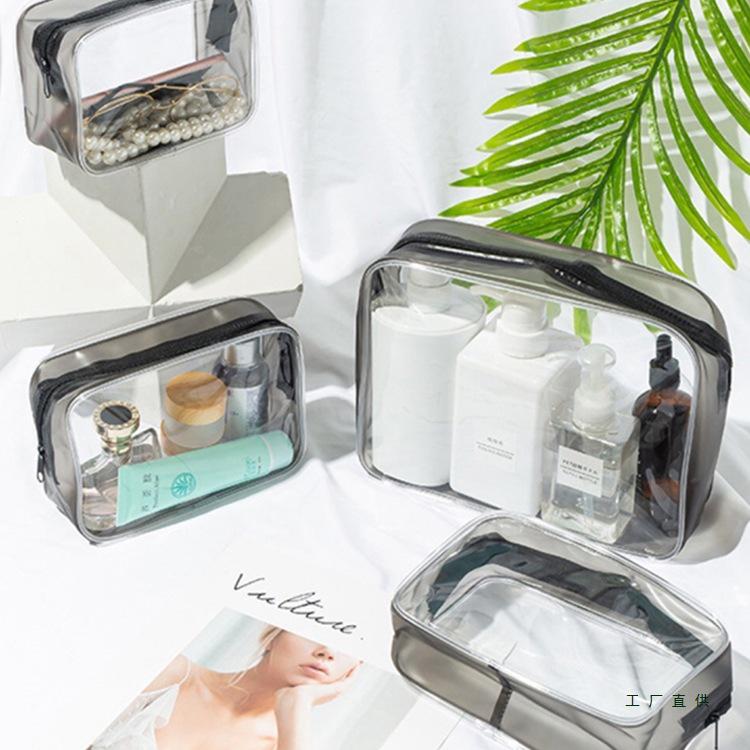 Large Capacity Waterproof Transparent Makeup Bag - Portable Toiletry Organizer for Travel