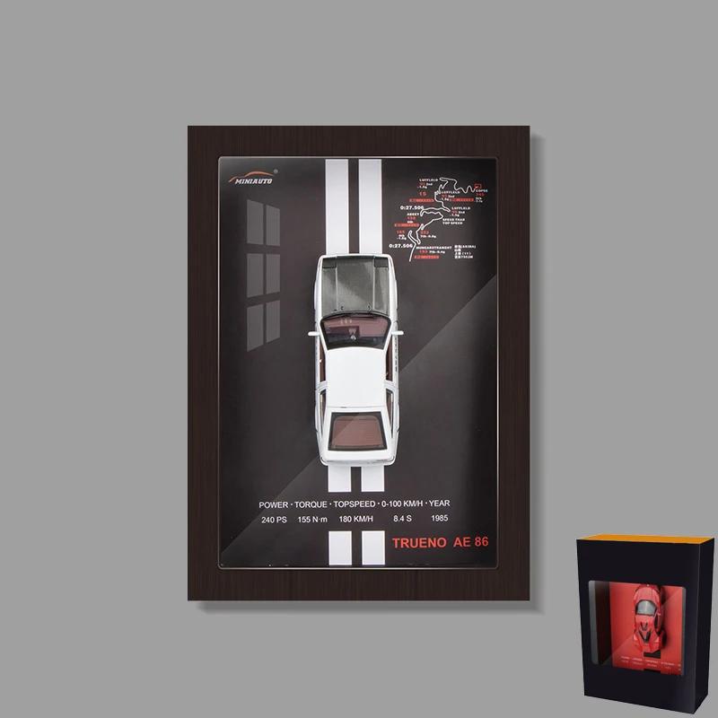 1:32 3D Photo Frame Wall Hanging Paintings Alloy Metal Diecast Model Car Home Trendy Decorations Ornament Collectibles Birthday