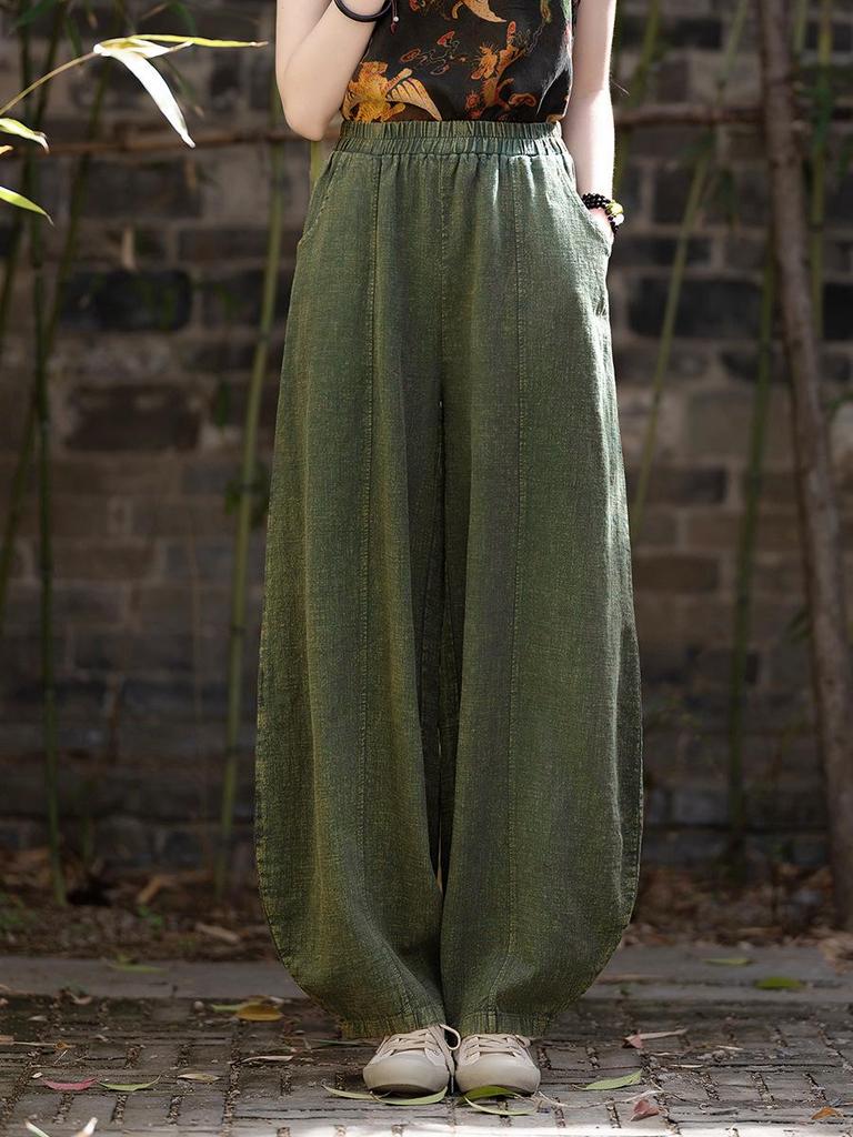 Women's New Arrival Spring Cotton Linen Casual Zen Meditation Pants