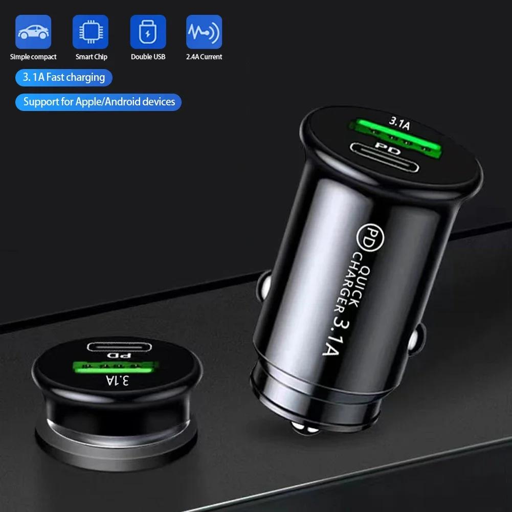 20w Qc3.0 Car Charger Fast Charging Car Lighter Type C Mobile Phone Charge For Xiaomi Iphone For Phone Charge Pd Slot