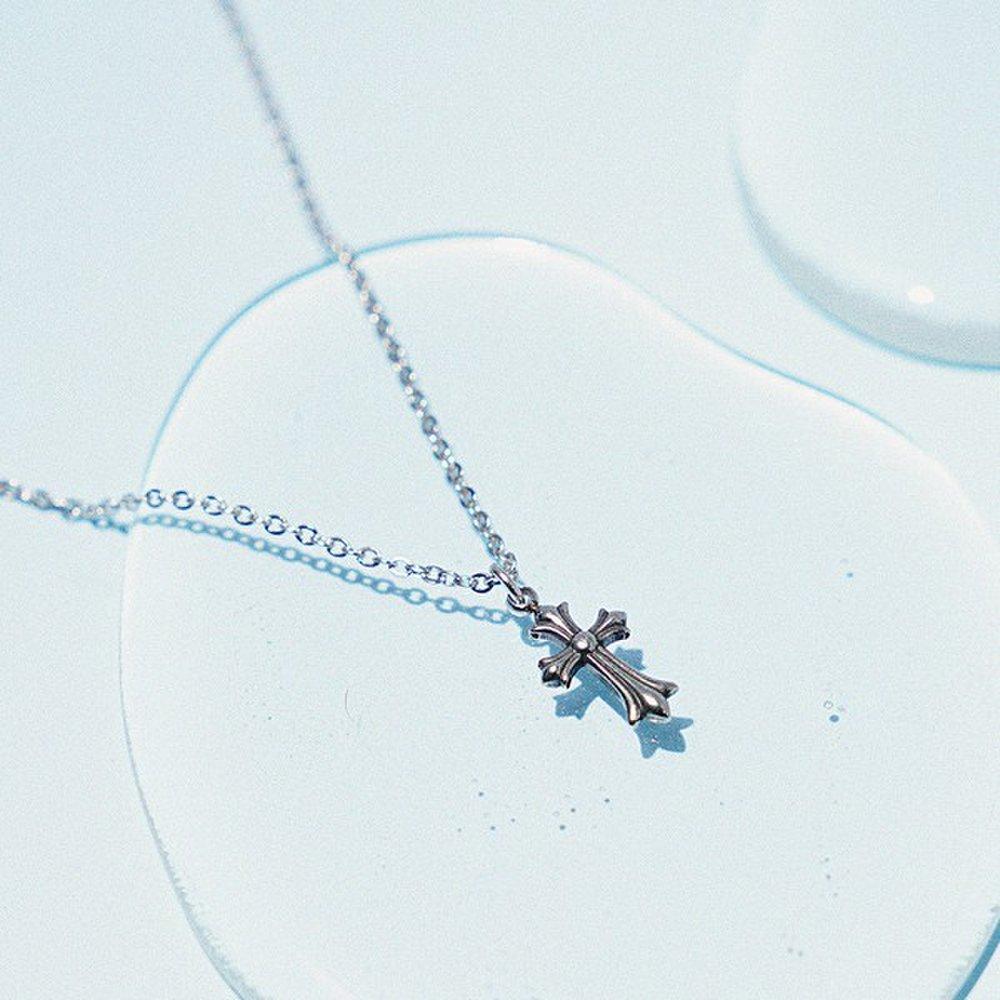 12 Antique Cross Pendant Surgical Steel Chain Necklace C2403 An811 Sv _P374470300