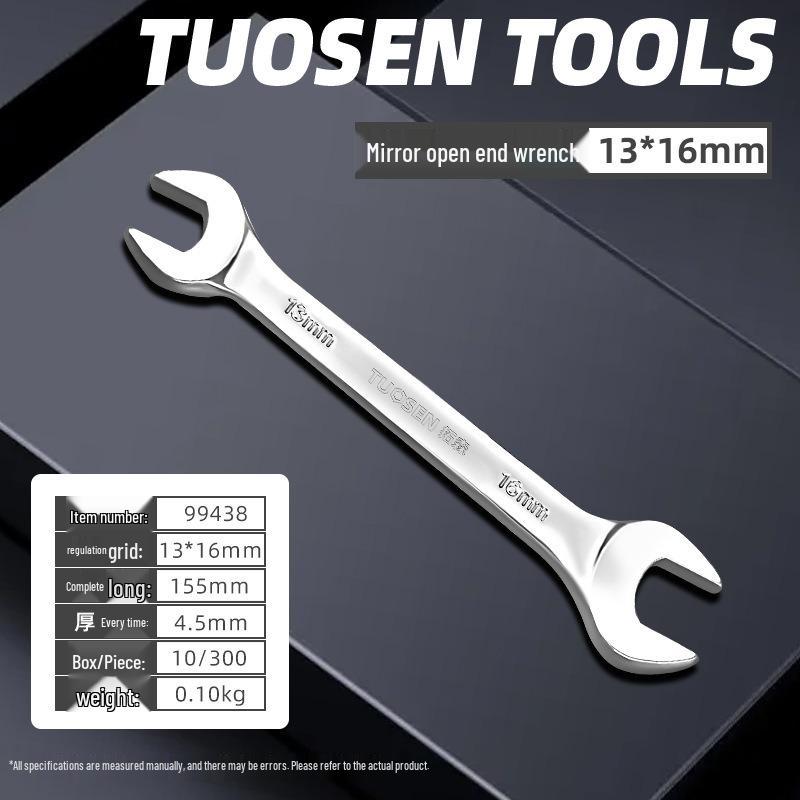 Metric Mirror Finish Double End High Hardness Open End Wrench - Multi-Spec Hand Tool
