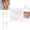 Stylish Gradient Pearl Earrings For Women Chic Long Statement Jewelry