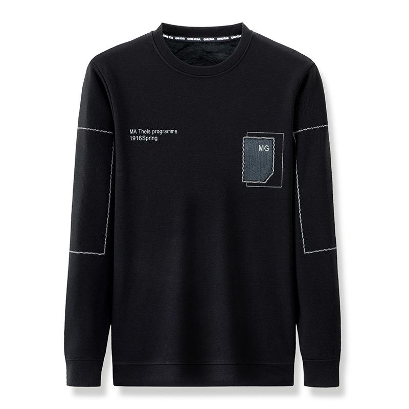 Trendy Youth Sweatshirts for Men, Spring and Autumn Versatile Long-sleeved T-shirts for Men, Round Neck Autumn Bottoming Shirts for Men