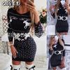 Fashion Autumn Winter Long Sleeve O-Neck Casual Dresses