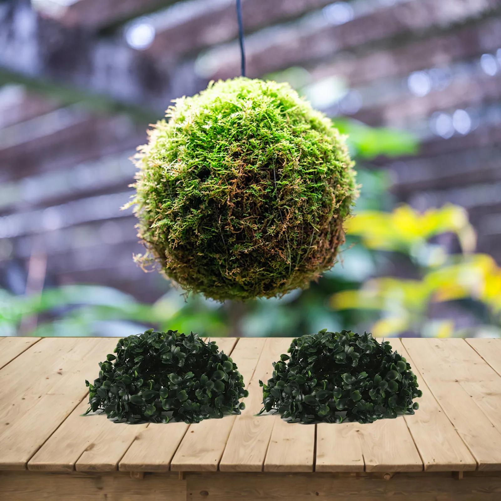 

Artificial Round Topiary Ball With Realistic For Leaf Detail For Indoor Outdoor Hanging Garden Home Office Decor 20cm