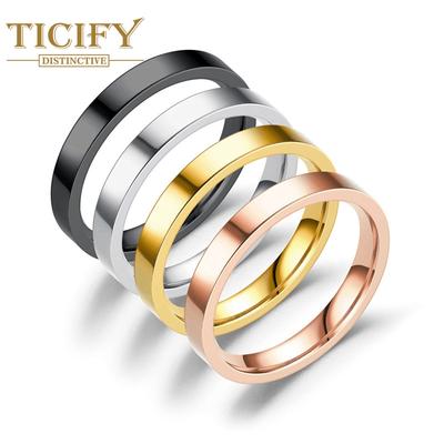 Leichter, luxuriöser Nischenring, Titanstahlring, weiblich, 3 mm, einfacher Ring mit heller Oberfläche