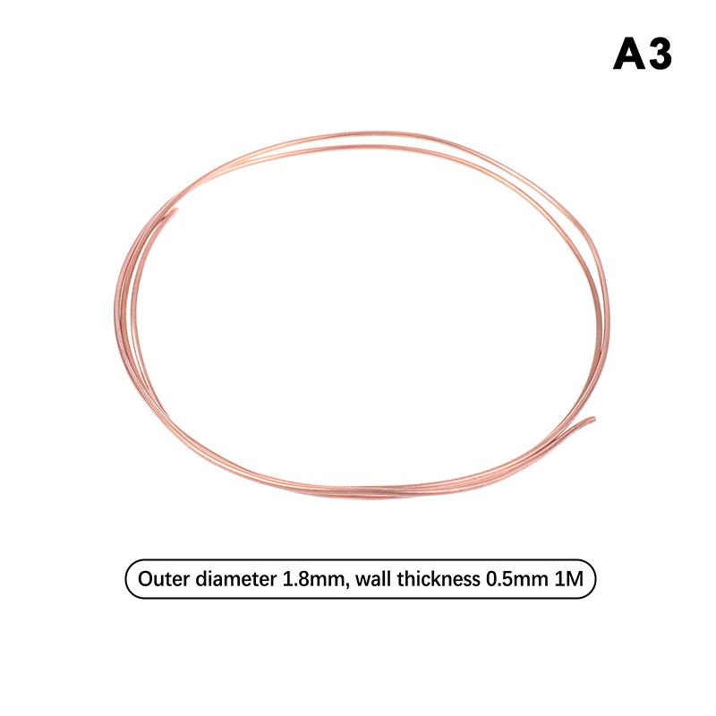 

1Meter Copper Soft Copper Tube Coil OD 1.6~5.0mm ID 0.5~1.0mm Pure Coppers Wire Pipe Airs Conditioner Cooling DIY Crafts