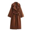 European and American French style, women's clothing, fashionable and versatile trend five-color explosive woolen extended coat