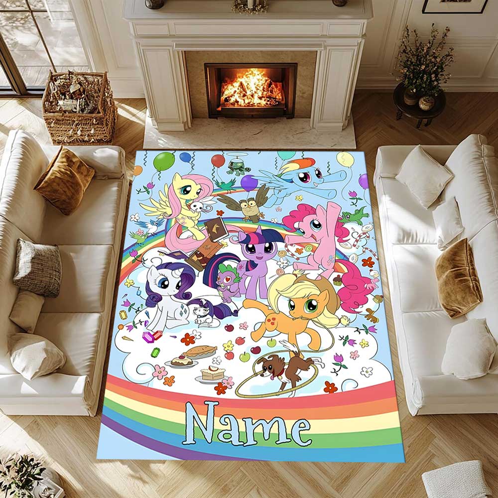 Little Pony (5) Customize your name rug, office chair cushion, home bedroom living room gift.