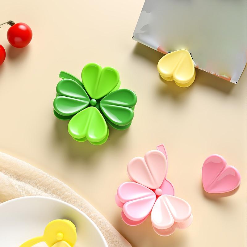 Hot Magnetic Fridge Magnets Four-leaf Clover Multifunctional Sealing Clips For Food Storage Food Sealing Clips Kitchen Accessor