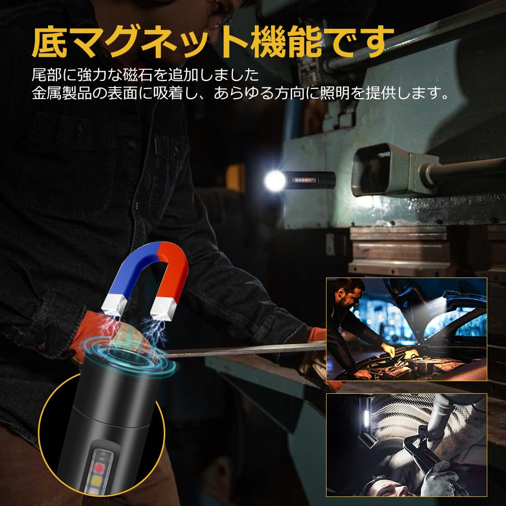 UniqueFire Flashlight LED Small Ultra Multifunctional Military Powerful Handy USB Rechargeable LED 5 Level White Light Adjustment High Brightness EDC