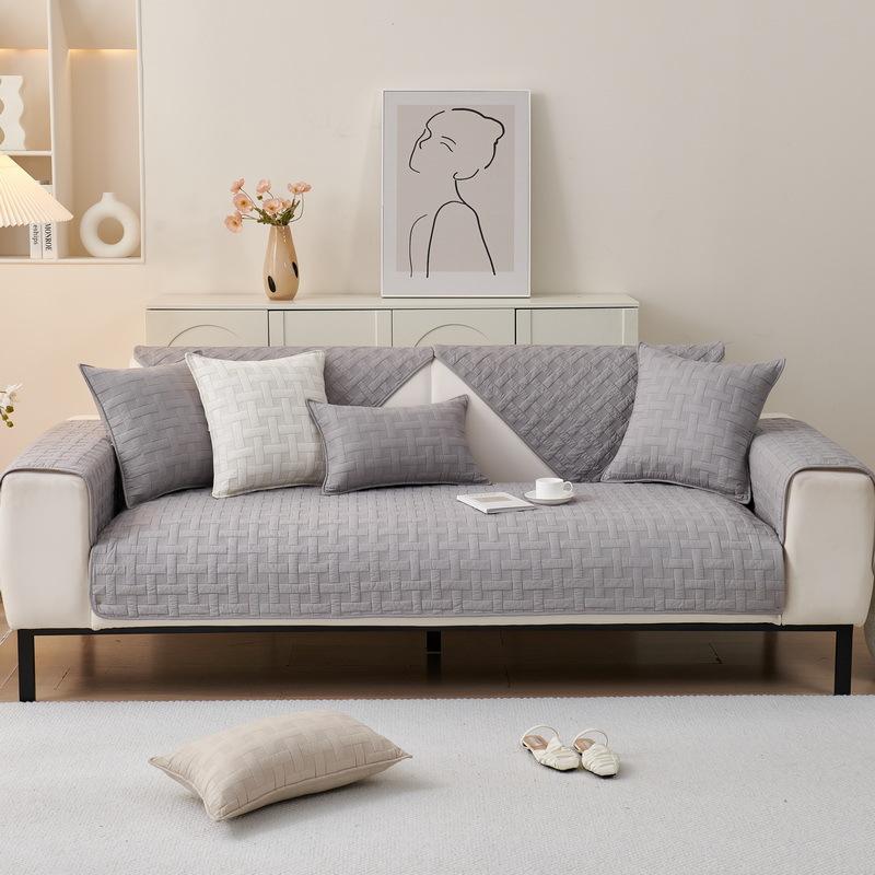 Poduszka na sofę 100% bawełny na każdą porę roku, antypoślizgowa poduszka na siedzisko z tkaniny 100% bawełny, prosta nowoczesna skórzana narzuta na sofę na jesień i zimę