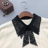 Black White False Collar Lace Floral Decoration Collar Fashion Fake Collar  Women Girls