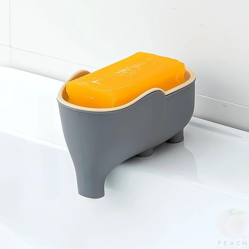 

Мыльница НОВАЯ двухслойная креативная милая ванная комната со слоном, аксессуары для дома, декоративные детские, студенческие, водонепроницаемая сливная стойка серый