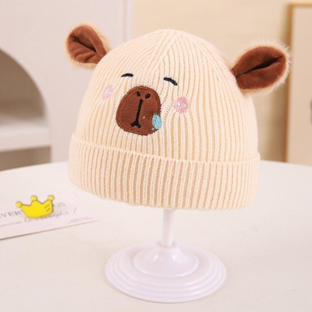 Capybara Baby Mütze Wolle Baby Strickmütze NEU Gehäkelte Mützen Herbst und Winter