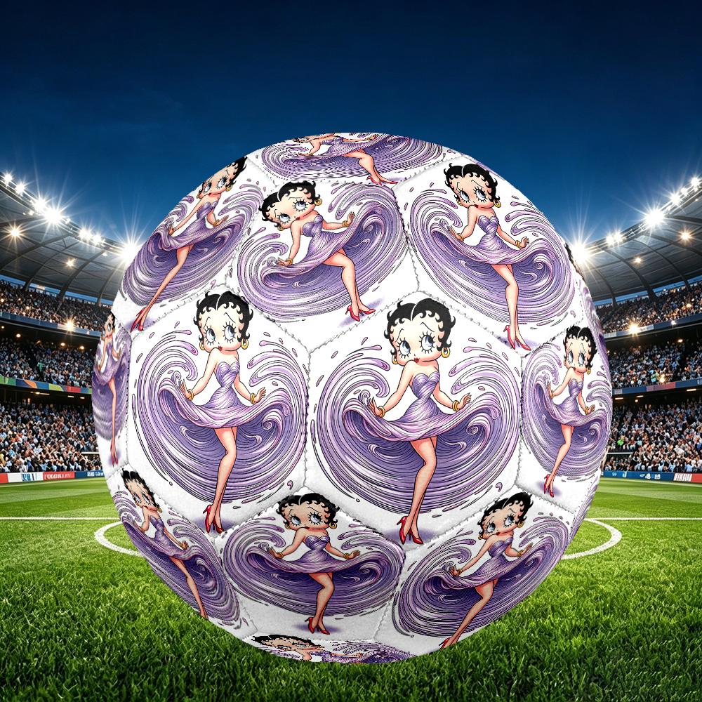 1pc Betty Boop Soccer Ball, Athletic Standard Football Size 5 Lightweight Sports Match Soccer Ball, Perfect Gift for Sports Enthusiasts