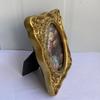 Oval European Style Carved Resin Photo Frame - Creative Embossed Retro Tabletop Ornament