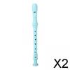 2x German Style Soprano Recorder Musical Instrument Gifts Blue 8 Hole