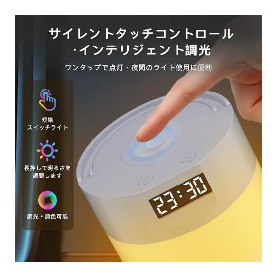 Nursing Light [New In 2026, Energy Saving & Easy On the Eyes] Night Light, Bedside Light Indirect Lighting, Rechargeable, Comes with a Clock, Ultra