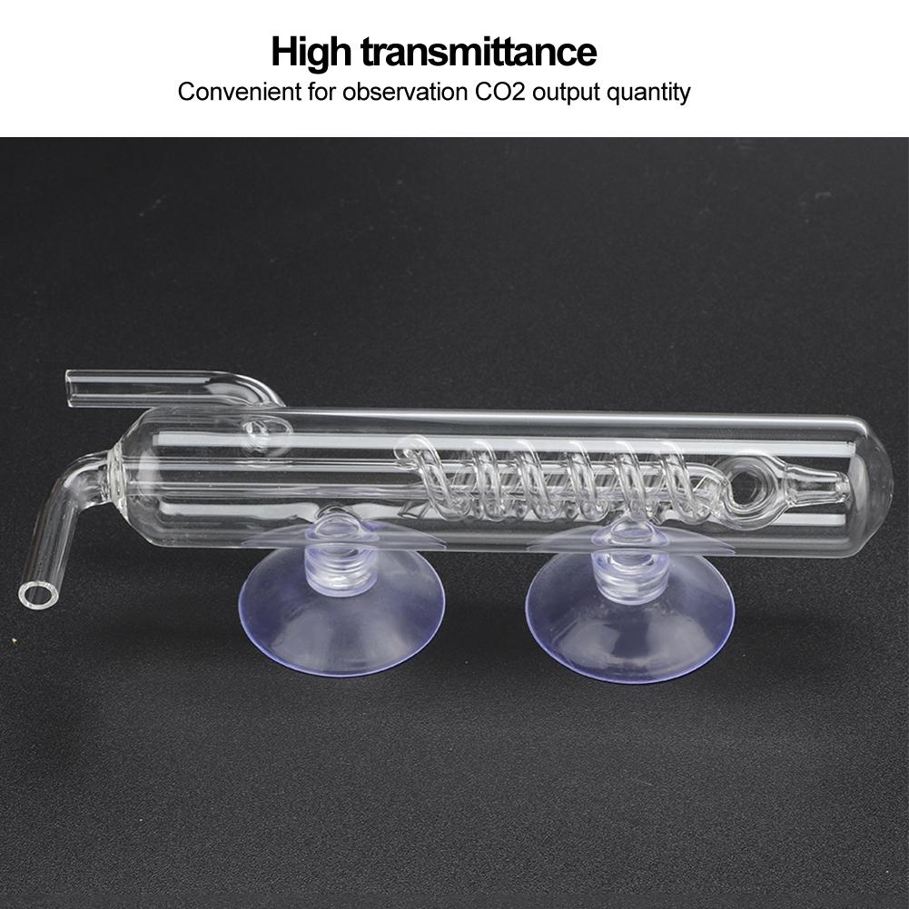 Bubble Counter, Glass Material with Replaceable Suction Refiners for Aquarium CO2 System Vertical Configuration