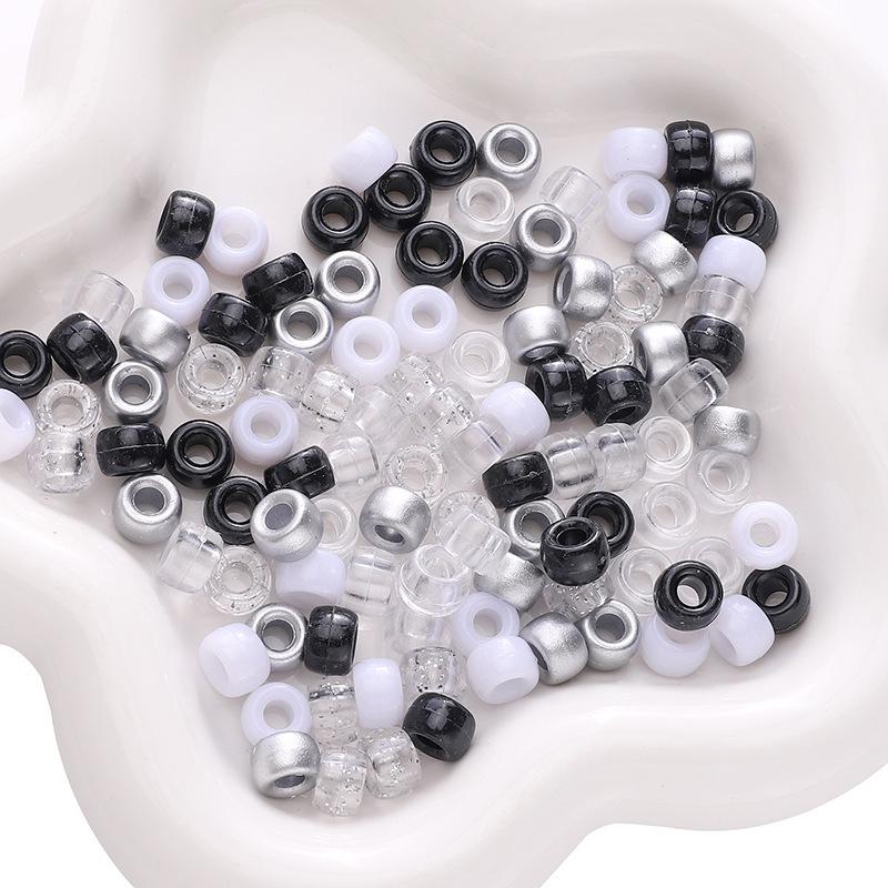 9x6mm Mixed Style Acrylic Barrel Beads for DIY Bracelet & Necklace Making