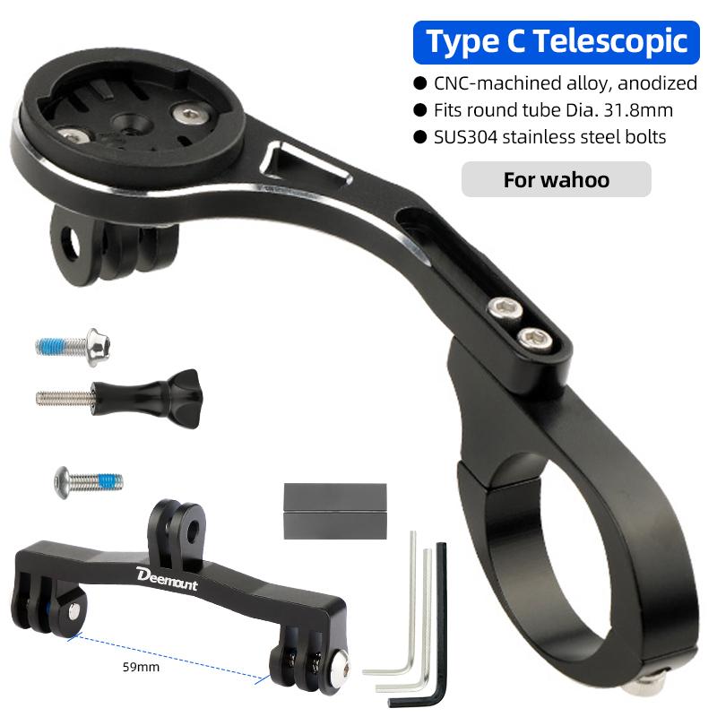 MTB Road Bike Handlebar Extended Bar Computer Mount for Garmin/Bryton/Wahoo Out Front Sports Camera Front Light Stand Clip
