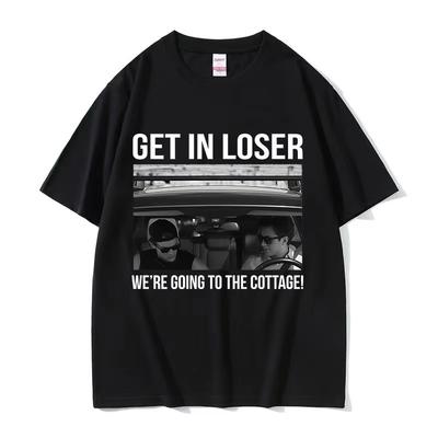 Heated Rivalry Get In Loser Were Going To The Cottage Graphic T Shirt Unisexs Vintage Short Sleeve Tshirt Streetwear