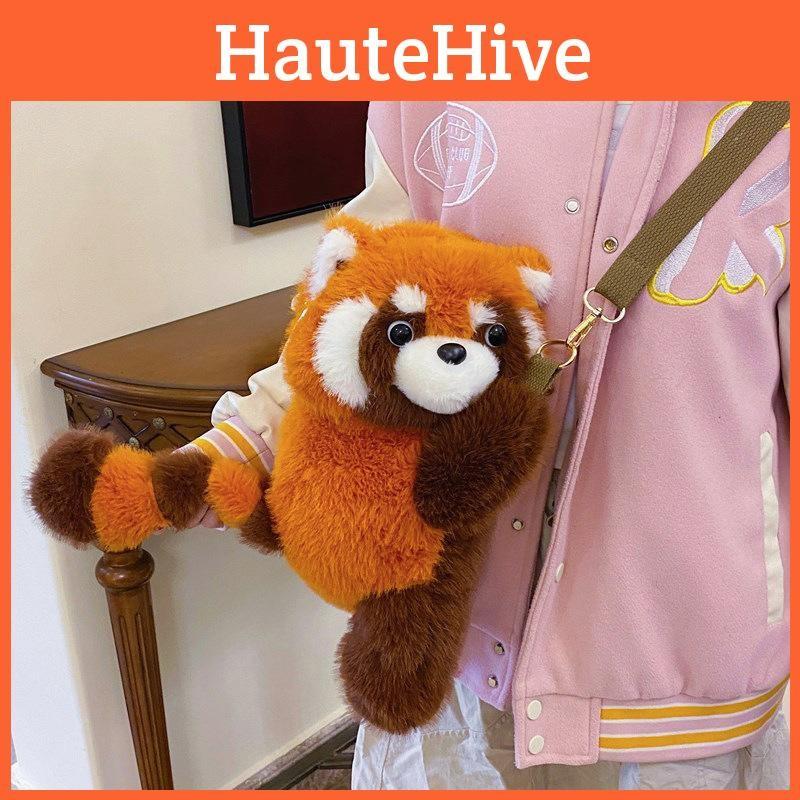 Procyon Lotor Plush Backpack Soft Cartoon Lightweight For Casual Outings School