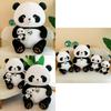 Adorable Panda Plush Toy Stuffed Animal Pillow 36cm 0.33kg Short Hair Cartoon Style