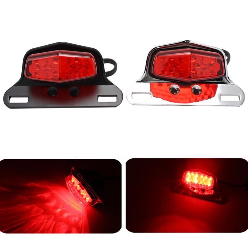 12V Universal Motorcycle LED Taillights Rear Tail Brake Stop Light Lamp With License Plate Mount for Harley Vintage Model