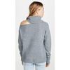 Autumn and Winter Women's Knitwear Solid Colour Lapel Leakage Shoulder Sexy Knitted Sweater