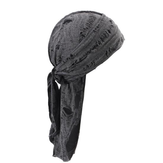 Cappello Pirata Traspirante, Fascia per la Testa Vintage con Strappi e Nastro Regolabile, Cappello Bandana in Tessuto Lavato Stile Streetwear per Uomini Donne