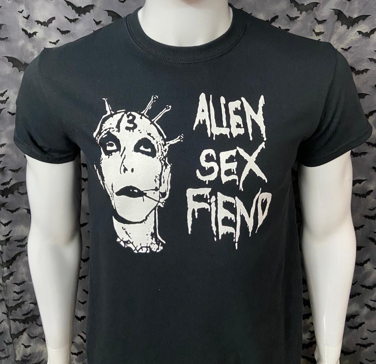 Alien Sex Fiend T-Shirt Mens Womens Tees Top Official Goth Deathrock Batcave Nik Fiend Post-Punk L