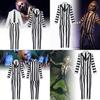 Strepitoso Completo Completo a Strisce di Michael Keaton Costume Cosplay di Halloween