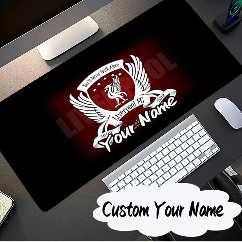Custom Name Mouse pad Football Liverpool Crest Mouse pad, Gaming Mouse Pad, keyboard pad, Desk Decor for computer notebook Fan Birthday Gift
