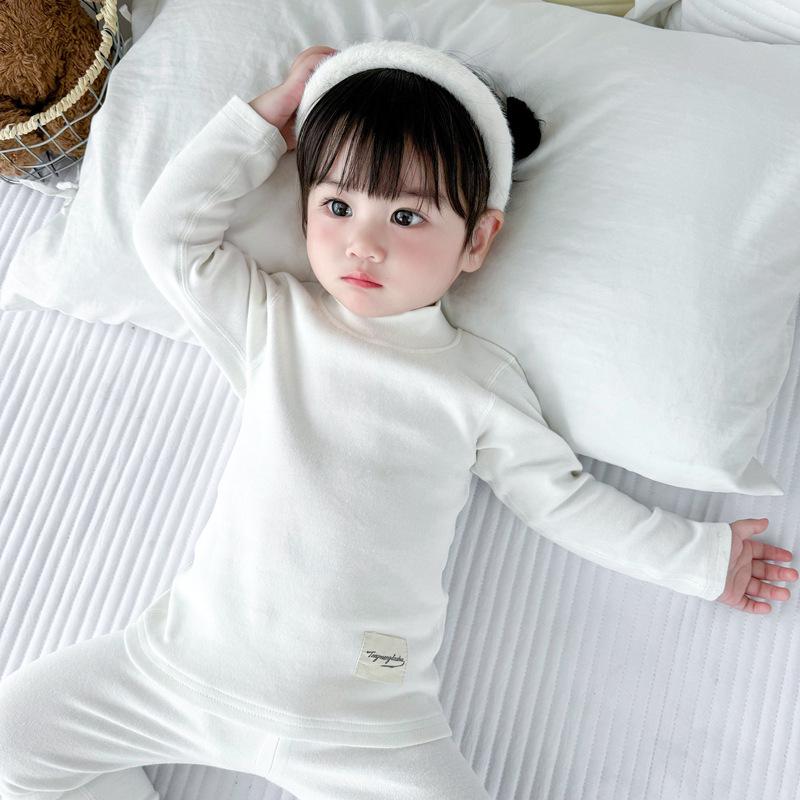 25 Styles Kids' Cotton Turtleneck Thermal Underwear Set for Fall/Winter - Boys & Girls