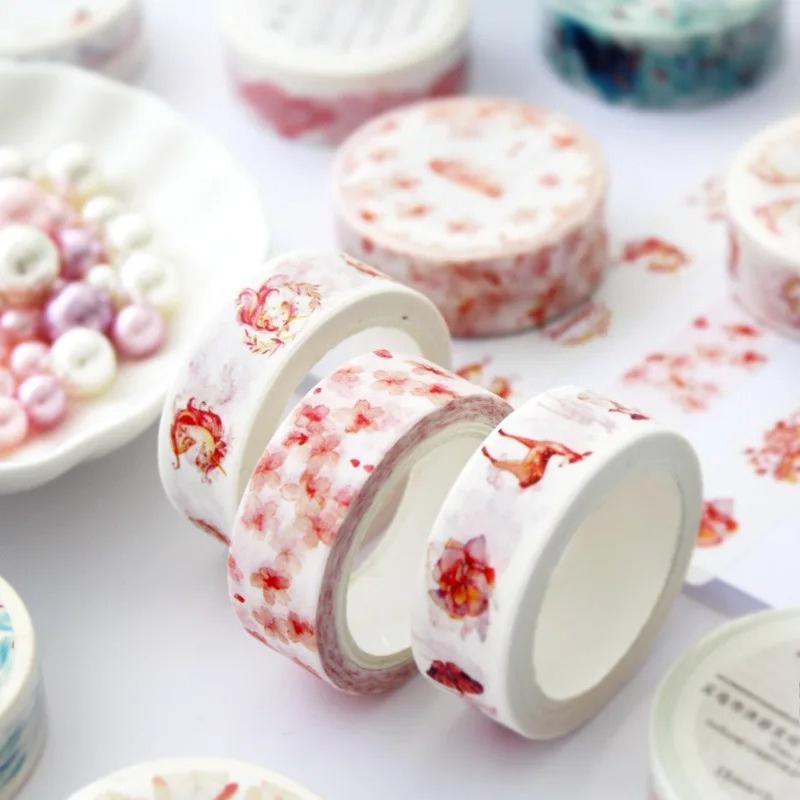 1Roll Kawaii Mini Pattern Washi Mask Tape Creative Collage DIY Junk Journal Scrapbooking Material Cute Stationery Stickers