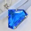 NATURAL Brazilian Blue Topaz 124 Ct Fancy 925 Sterling Silver Pendant