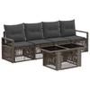 Garden Sofa Set 5 Pieces Grey and Dark Grey Poly Rattan