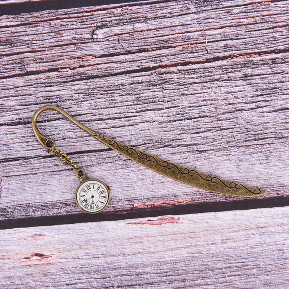 Metal Pocket Watch Bookmark Alloy Metal Page Marker Portable Vintage Bookmark Office