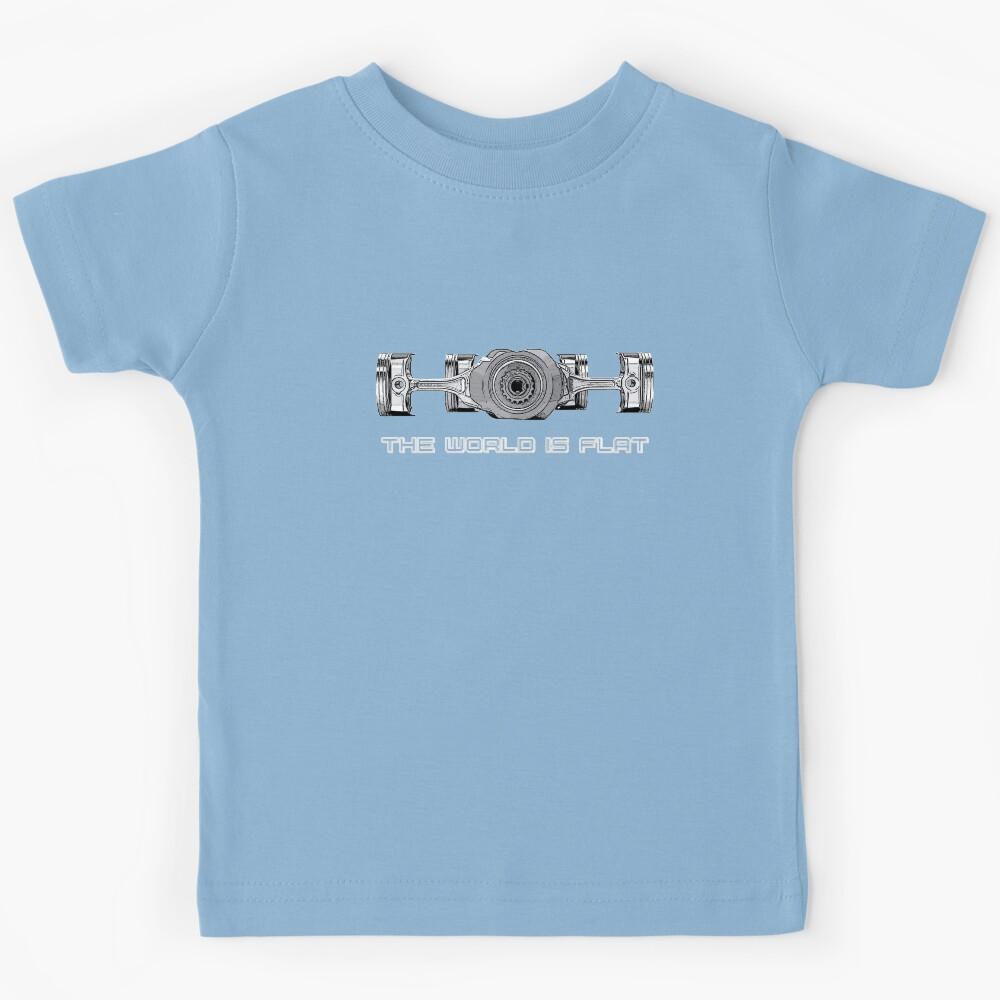 Car Geek Love Boxer Engine Auto Design - The World is Flat Kids T-Shirt 130