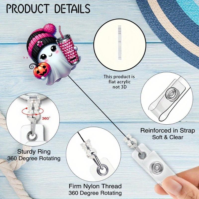 Unique Halloween ghost ID badge clip with heart anatomy design. Perfect nurse/doctor gift.