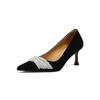 White bridal shoes French niche fine heel single shoes main yarn show two wear wedding shoes women's high heels are not tired